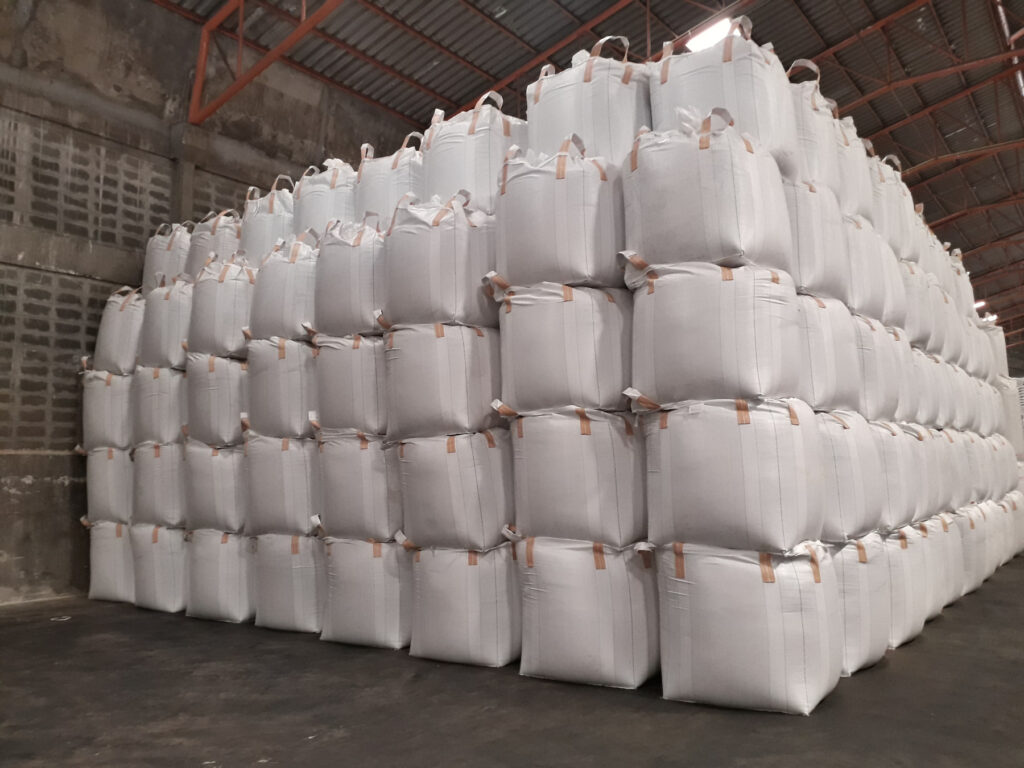 Bulk bags in a warehouse